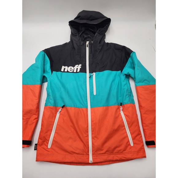 Neff Throwback Poncho Tech Shred Jacket, Men's Large, Orange / ‎ Blue EUC - Picture 5 of 16